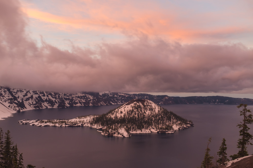 Crater Lake at Sunset from Discovery Point