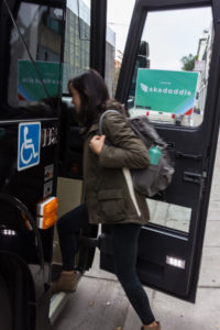 boarding the bus to adventure